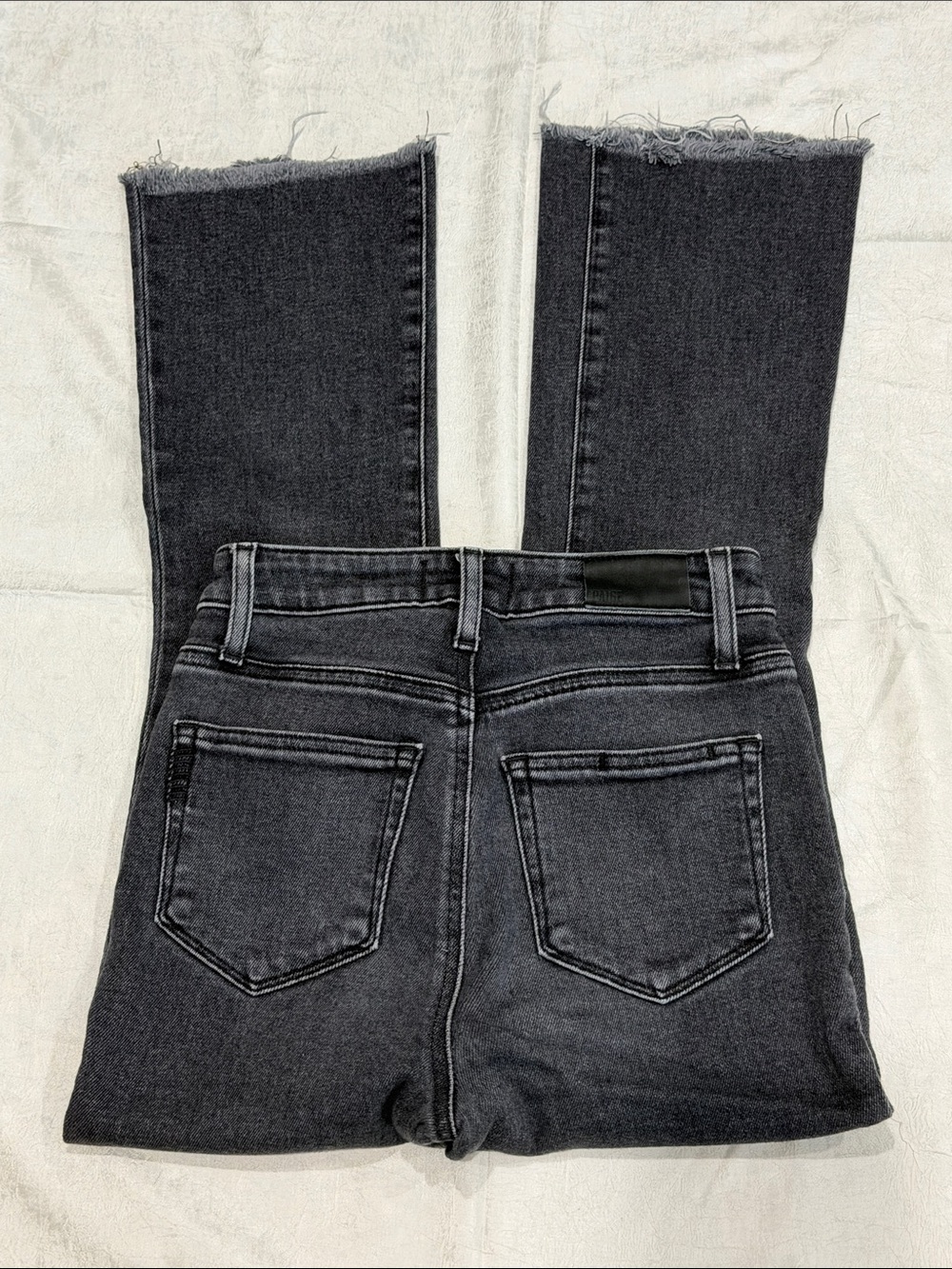 PAIGE Black Wash Raw Hem Straight Leg Jeans Women’s 24 - Picture 3 of 7